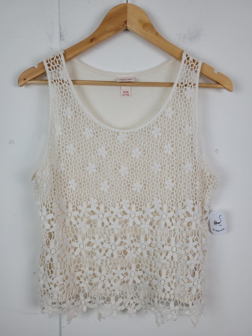 Mossimo Supply Co XL Cream Crochet Lace Tank Top
